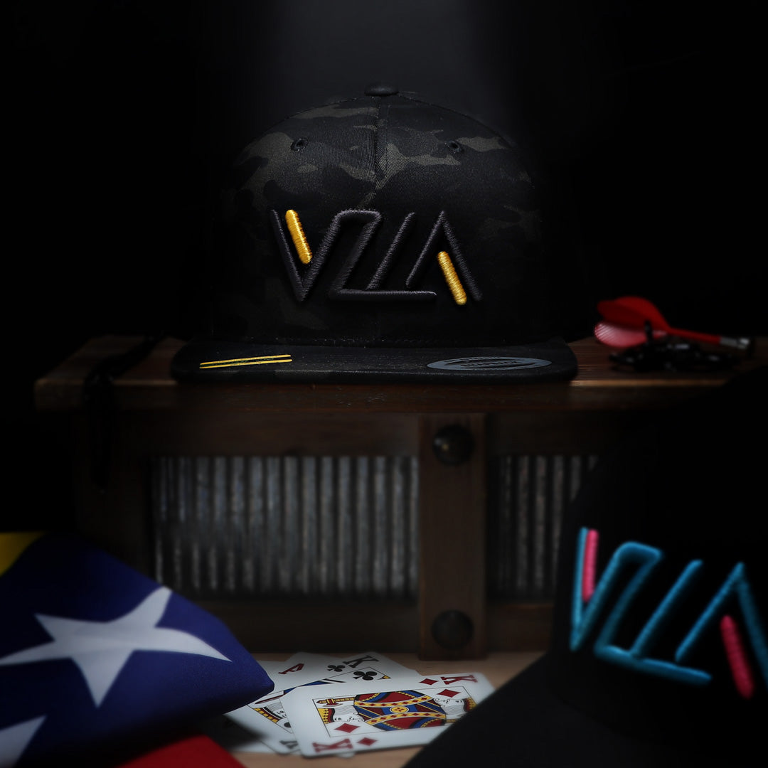 VZLA Dark Camo Flat Bill Snapback Hat