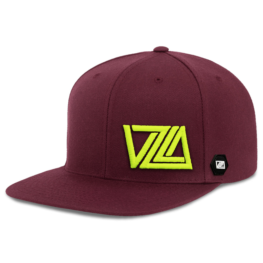 VZLA Flat Bill Snapback Hat (Vinotinto)