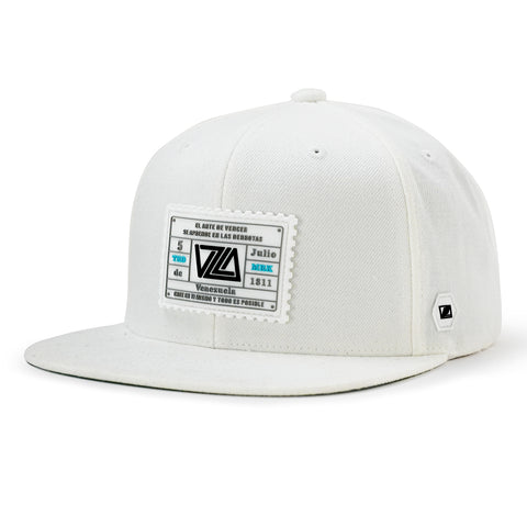 VZLA White Snapback Hat - 5 de Julio