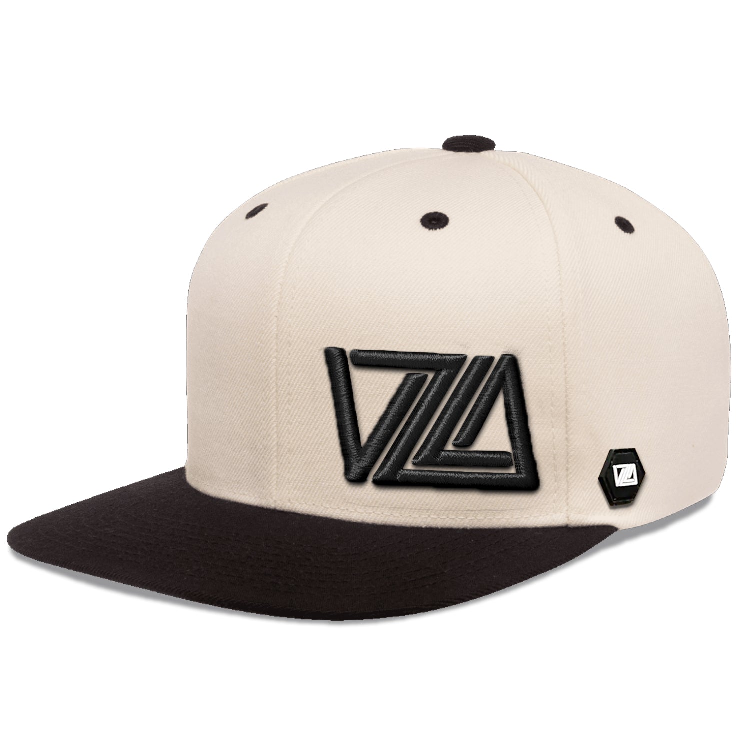 VZLA Flat Bill Snapback Hat (Natural/Black)