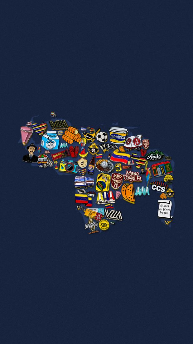 Mapa de Venezuela hecho con pines