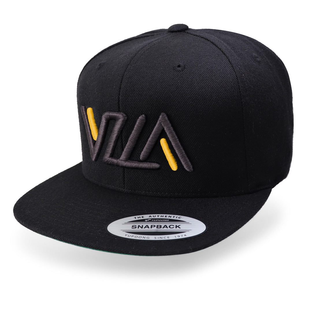VZLA Black & Yellow Flat Bill Snapback Hat