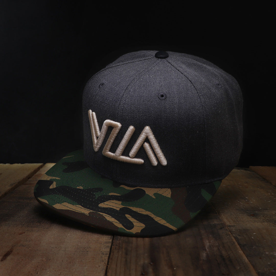 VZLA Dark Heather Camo Flat Bill Snapback Hat