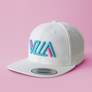 VZLA VICE White Flat Bill Snapback Hat