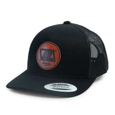 VZLA Trucker Hat Black - Leather Patch