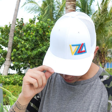 VZLA White Trucker Hat - (Tricolor)