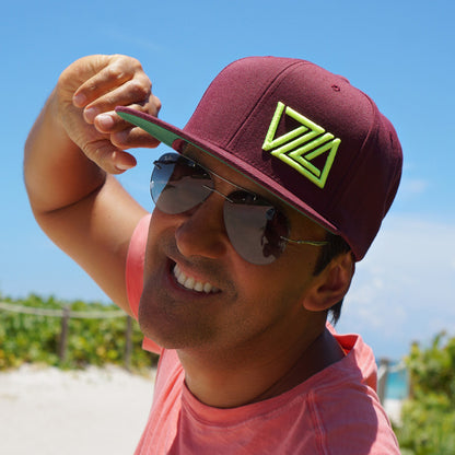 VZLA Flat Bill Snapback Hat (Vinotinto)